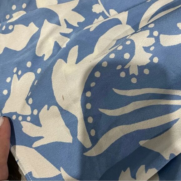 MOON RIVER Women's U Neck Puff Sleeve Shirred Tiered Midi Dress m - Picture 12 of 12